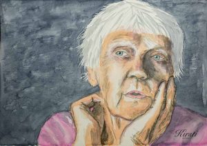 Kirstin muotokuva akvarelli