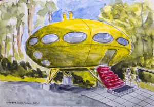 Weegee, Espoo, Futuro, akvarelli