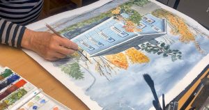 Maalasin esimmäistä kertaa isolle paperille akvarellin